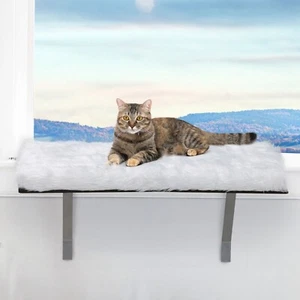 Window Mounted Cat Perch Cat Window Bed Cat Shelf Seat for Window Sill White - Picture 1 of 24