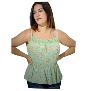 Torrid Damen-Tanktop grün ärmellos Häkelbesatz, 3, 3X - Bild 1 von 5