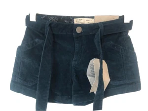 Brand New ZARA Girls Belted Corduroy Navy Casual Shorts with Pockets Size 6 Kids - Picture 1 of 11