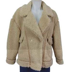 Z SUPPLY Damen Small Beige Teddy Sherpa Jacke Soft Fleece Zweireiher Coa - Bild 1 von 11