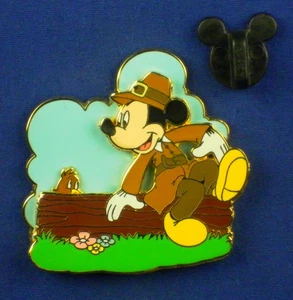 Mickey Mouse Thanksgiving Pilgrim Log Pop Up Turkey LE 7500 Disney Pin # 8236 - Picture 1 of 4