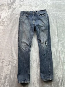 Jeans uomo slim fit Levis 511 taglia 33x32 blu denim invecchiato pantaloni da lavoro ragazzi - Foto 1 di 15