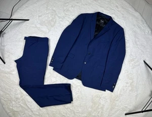 Strellson classic navy blue summer wool suit / size 54 - Picture 1 of 9