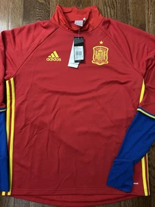 Spanien Adidas Trainingsshirt Trikot Fußball Soccer 2016-17 Größe L Climacool - Bild 1 von 12