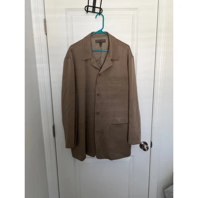 Tommy Bahama Blazer Mens Large Tan Silk 3 Button Sport Coat vintage size  - Image 1 of 4