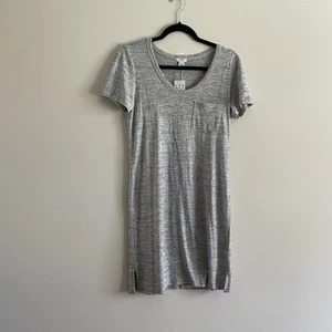 J.Crew Factory Women XS Black White Stripe Short Sleeve Pocket T-Shirt Dress NWT - Picture 1 of 11