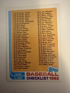 Tarjeta de béisbol Topps MLB 1982 #129 lista de verificación: 1-132 c1 - Imagen 1 de 3