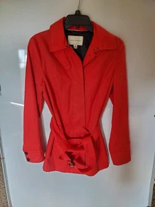 Banana Republic Damen orange gefüttert Gürtel Reißverschluss Baumwolle Regenmantel Gr. Medium - Bild 1 von 9