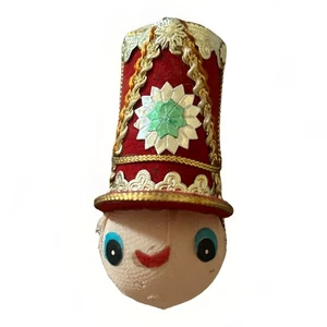 Vintage 50’s Soldier Christmas Ornament BAND LEADER Face - DRESDEN Trim - Japanese - Bild 1 von 5