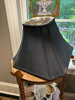 Contemporary Flaired Black Medium Bell Shaped Lamp Shade with Black Trim - Image 1 of 4
