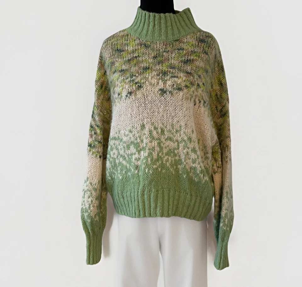 Suéter para mujer Aerie Fair Isle verde talla grande Scandi vacaciones esquí Goblincore Foto 1 de 4