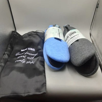 Muk Luks Travel Balerina Slippers Women's Set Of 2 Size Small 5-6M  Black Blue  - Image 1 of 4
