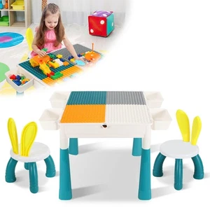 Kindersitzgruppe Aktivitätstisch Kindermöbel Set Kindertisch mit 2 Stühle - Bild 1 von 8