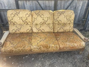 Danish Wooden Settee And Armchairs  Circa 1977 - Picture 1 of 15