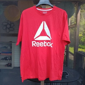 Reebok Men's T-Shirt Triangle Red Graphic Logo Crew Neck Tee XL Extra Large  - Picture 1 of 5