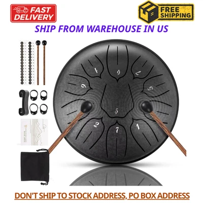 Steel Tongue Drum 11 Note 6 Inches D-Key Tank Drum Handpan Drum Panda Balmy D... - Image 1 of 4