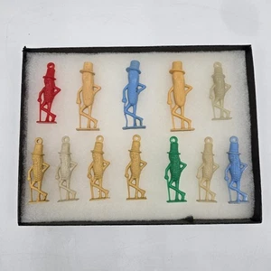 Menge 12 Vintage Kunststoff Mr. Peanut Pfeifen, Charms, Schlüsselanhänger im Etui - Bild 1 von 7