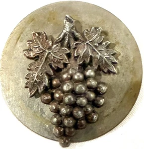 Huge Antique Grape Estrucheon Metal Button - Picture 1 of 2