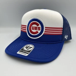 Chicago Cubs Front Patch Mütze - 47 Marke Schaumstoff Netz Seil Trucker - Druckknopflasche *NEU* - Bild 1 von 7