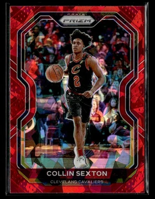 2020-21 Panini Prizm #225 Collin Sexton Red Ice Prizms Card Cleveland Cavaliers - Image 1 of 2