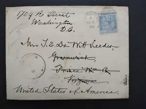 Gibraltar: 1896 Brief nach Greenwich, Virginia, weitergeleitet nach DC - Bild 1 von 2