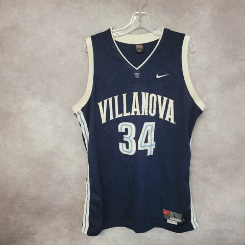Vintage Nike Team NCAA Villanova Wildcats 34 Basketball Jersey Mens L Sewn Cover