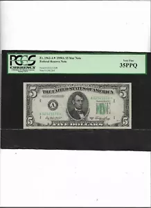 Federal Reserve Note FR. 1962-A* 1950A $5 STAR NOTE VERY FINE 35PPQ - Picture 1 of 2