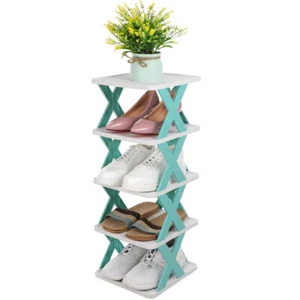 5-7 Tier Vertical Shoes Rack Tall Narrow Shoe Tower for Small Spaces Storage - Picture 1 of 14