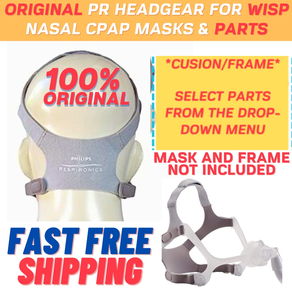 Casco Wisp original para mascarillas CPAP nasales Phil Respironics estándar y grande Foto 1 de 4