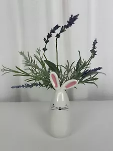 Easter Bunny 7" Vase w/ Spring Floral Holiday Decoration - Imagen 1 de 4
