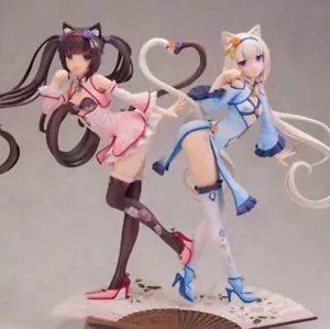 Nekopara Chocolate/Vanilla Cheongsam Dress Figure Model Statue W/box Toy 1 PCS - Foto 1 di 5