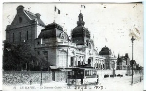 France Le Havre - Le Nouveau Casino and Tram Tramway 1913 cover on LL postcard - Picture 1 of 2