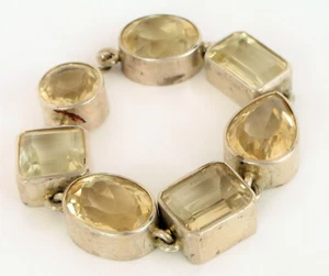 VTG DESIGNER SIGNED MJS STERLING SILVER MODERNIST CONTEMPORARY QUARTZ BRACELET ! - Picture 1 of 3
