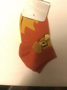 Disney Store Kids Brown Yellow Cotton Ankle Lion King Simba Socks Large Size 1-4 - Picture 1 of 2
