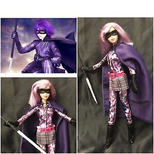 Barbie Doll Ooak As KickAss Superhero Hit-Girl - Custom Handmade - Chloe Moretz