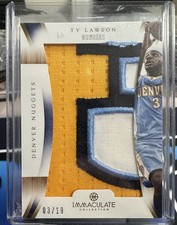 2012 2013 TY LAWSON PANINI IMMACULATE COLLECTION NUMBERS JUMBO PATCH JSY # NASTY