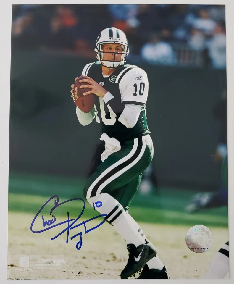 Foto 8x10 firmada por Chad Pennington de los NY Jets de Nueva York NFL Quarterback Legend RAD Foto 1 de 1
