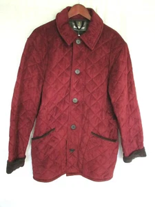 Barbour Mens Classic Country Quilted Jacket Large Burgundy 100% Polyester - Picture 1 of 12