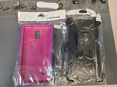 Galaxy Note 4 Dual Layer Case Pink & Purple With Belt Clip - Image 1 of 2