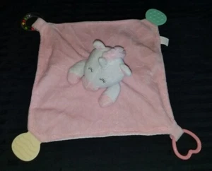 Modern Baby Pink Unicorn Rattle Teething toy Lovey Security Blanket Nunu Teether - Picture 1 of 12