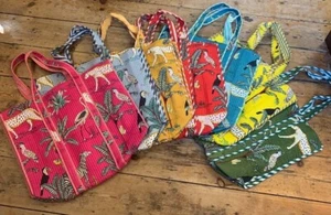 Bolso de Mano 5 Piezas Acolchado Hecho a Mano Bloque de Algodón Grande Bolso de Compras de Hombro para Mujer - Imagen 1 de 5
