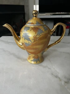 Hebron Gold Fall Leaf Tea Pot - Picture 1 of 7