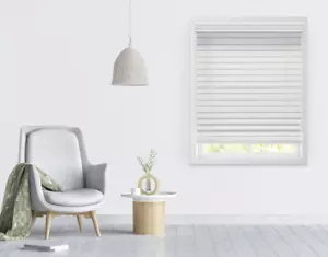 2.5" Cordless Faux Wood Blinds, White - Picture 1 of 12