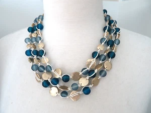 CHICOS SEA GLASS LAYERED NECKLACE. 16" - Picture 1 of 2