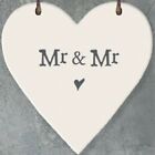 Mr & Mr Wooden Heart Tag 3cm Gift Mini Wedding Hanging Sign Favour Gay LGBT
