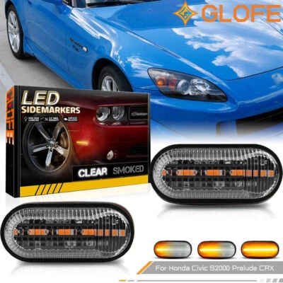 Luces de señalización laterales transparentes LED ámbar secuencial para guardabarros delantero Honda S2000 00-09 Foto 1 de 4