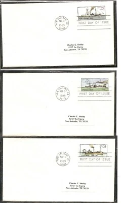 US SC # 2405-2409 Steamboats .Booklet Pane Of 5 FDC. No Cachet - Image 1 of 2