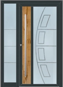 GLAZED ALUMINIUM Alu Haustür 55330 H2 01 Seitenteil auf Mass Holzoptik - Bild 1 von 6