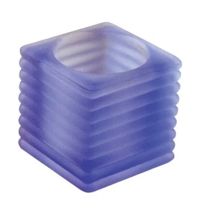 Glass Tealight Holder Blue Votive Square Candle Holder - Picture 1 of 1