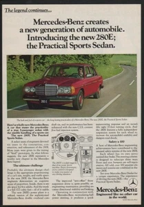 1977 Red MERCEDES - BENZ 280E Sports Sedan - Car - VINTAGE AD - Picture 1 of 1